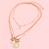 IngeSight.Z 3Pcs/Set Red Color Seed Beaded Chain Choker Necklace for Women Bohemia Letter Carved Coin Star Pendant Necklace Sets