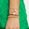 IngeSight.Z 3Pcs/set Pearl Letter Pendant Link Chain Bracelets for Women Punk Curb Cuban Thick Gold Color Charm Bracelets Bangle