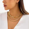 IngeSight.Z 3pcs/set CCB Beaded Twist Chain Choker Necklace for Women Punk Hip Hop Thick Miami Cuban Clavicle Necklaces Jewelry