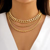 IngeSight.Z 3pcs/set CCB Beaded Twist Chain Choker Necklace for Women Punk Hip Hop Thick Miami Cuban Clavicle Necklaces Jewelry