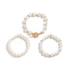 IngeSight.Z 3pcs/set Irregular Imitation Pearls OT Buckle Bracelet for Women Charm Trendy CCB Beads Bracelet Jewelry Gift