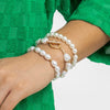 IngeSight.Z 3pcs/set Irregular Imitation Pearls OT Buckle Bracelet for Women Charm Trendy CCB Beads Bracelet Jewelry Gift