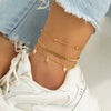 IngeSight.Z 3pcs/set Moon Sequins Tassel Anklets Bracelet for Women 2022 Beach Charm Gold Color Thin Foot Chain Summer Jewelry