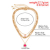 IngeSight.Z 3pcs/set Romantic Love Heart Dripping Oil Pendant Necklace for Women Punk Gold Color Cuban Chain Choker Necklaces