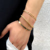 IngeSight.Z 3pcs/set Vintage Twisted Rope Link Bracelets Bangles  For Women Men Punk Gold Color Cuban Chain Hand Jewelry Set