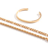 IngeSight.Z 3pcs/set Vintage Twisted Rope Link Bracelets Bangles  For Women Men Punk Gold Color Cuban Chain Hand Jewelry Set
