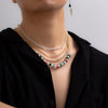 IngeSight.Z 4 Pcs/set Multilayer Natural Stone Pearl Beaded Choker Necklace For Women Men Boho Rhinestone Claw Chain Collar Gift