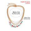 IngeSight.Z 4 Pcs/set Multilayer Natural Stone Pearl Beaded Choker Necklace For Women Men Boho Rhinestone Claw Chain Collar Gift