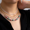 IngeSight.Z 4 Pcs/set Multilayer Natural Stone Pearl Beaded Choker Necklace For Women Men Boho Rhinestone Claw Chain Collar Gift