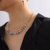 IngeSight.Z 4 Pcs/set Multilayer Natural Stone Pearl Beaded Choker Necklace For Women Men Boho Rhinestone Claw Chain Collar Gift
