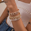 IngeSight.Z 4Pcs/Set Adjustable Full Iced Out Rhinestone Curb Cuban Chain Bracelets Bangles for Women Chunky Thick Wrist Jewelry