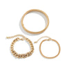 IngeSight.Z 4Pcs/Set Adjustable Full Iced Out Rhinestone Curb Cuban Chain Bracelets Bangles for Women Chunky Thick Wrist Jewelry
