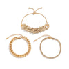 IngeSight.Z 4Pcs/Set Adjustable Full Iced Out Rhinestone Curb Cuban Chain Bracelets Bangles for Women Chunky Thick Wrist Jewelry