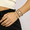 IngeSight.Z 4Pcs/Set Full Rhinestone Twist Chain Bracelet Bangles for Women Punk Gold Color Cuban Claw Chain Open Bracelets