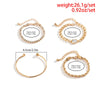 IngeSight.Z 4Pcs/Set Full Rhinestone Twist Chain Bracelet Bangles for Women Punk Gold Color Cuban Claw Chain Open Bracelets