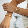 IngeSight.Z 4Pcs/Set Iced Out Cuban Link Chain Bracelet for Women Punk Metal  Rhinestone Charm Gold Color Bracelet Bangles Gift
