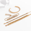 IngeSight.Z 4Pcs/Set Iced Out Cuban Link Chain Bracelet for Women Punk Metal  Rhinestone Charm Gold Color Bracelet Bangles Gift