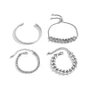 IngeSight.Z 4Pcs/Set Iced Out Cuban Link Chain Bracelet for Women Punk Metal  Rhinestone Charm Gold Color Bracelet Bangles Gift