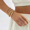 IngeSight.Z 4Pcs/Set Iced Out Cuban Link Chain Bracelet for Women Punk Metal  Rhinestone Charm Gold Color Bracelet Bangles Gift