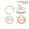 IngeSight.Z 4Pcs/Set Iced Out Cuban Link Chain Bracelet for Women Punk Metal  Rhinestone Charm Gold Color Bracelet Bangles Gift