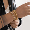 IngeSight.Z 4Pcs/Set Iced Out Rhinestone Cuban Twist Rope Chain Bracelets for Women Punk Vintage CCB Beaded Wrist Jewelry Gift