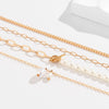 IngeSight.Z 4Pcs/Set Imitation Pearls OT Buckle Anklets for Women Punk Gold Color Link Chain Bracelet On Leg Jewelry 2022