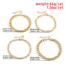 IngeSight.Z 4Pcs/Set Kpop Miami Curb Aluminium Chain Anklets On Foot Barefoot Sandals Women Summer Beach Bracelet Anklet Jewelry