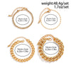 IngeSight.Z 4Pcs/Set Thick Miami Iced Out Cuban Link Chain Bracelet for Women Men Gold Color Shiny Rhinestone Bracelet Bangle