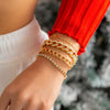 IngeSight.Z 4Pcs/Set Thick Miami Iced Out Cuban Link Chain Bracelet for Women Men Gold Color Shiny Rhinestone Bracelet Bangle
