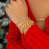 IngeSight.Z 4Pcs/Set Thick Miami Iced Out Cuban Link Chain Bracelet for Women Men Gold Color Shiny Rhinestone Bracelet Bangle