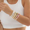 IngeSight.Z 4Pcs/set English Letters Pearl Bracelet For Women Bohemian Colorful Clay Bead Bracelet Wristband Beach Jewelry