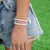 IngeSight.Z 4Pcs/set English Letters Pearl Bracelet For Women Bohemian Colorful Clay Bead Bracelet Wristband Beach Jewelry
