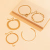 IngeSight.Z 5Pcs/Set Steampunk Lock Padlock Pendant Bracelets Bangles Vintage Bead Chain Curb Cuban Bracelet Women Wrist Jewelry