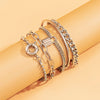 IngeSight.Z 5Pcs/Set Steampunk Lock Padlock Pendant Bracelets Bangles Vintage Bead Chain Curb Cuban Bracelet Women Wrist Jewelry