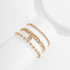 IngeSight.Z 5Pcs/Set Steampunk Lock Padlock Pendant Bracelets Bangles Vintage Bead Chain Curb Cuban Bracelet Women Wrist Jewelry