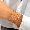 IngeSight.Z 5pcs/set Punk Disc Beads Flat Snake Chain Bracelets for Women Vintage Gold Color Charm Bracelets Bangles Jewelry