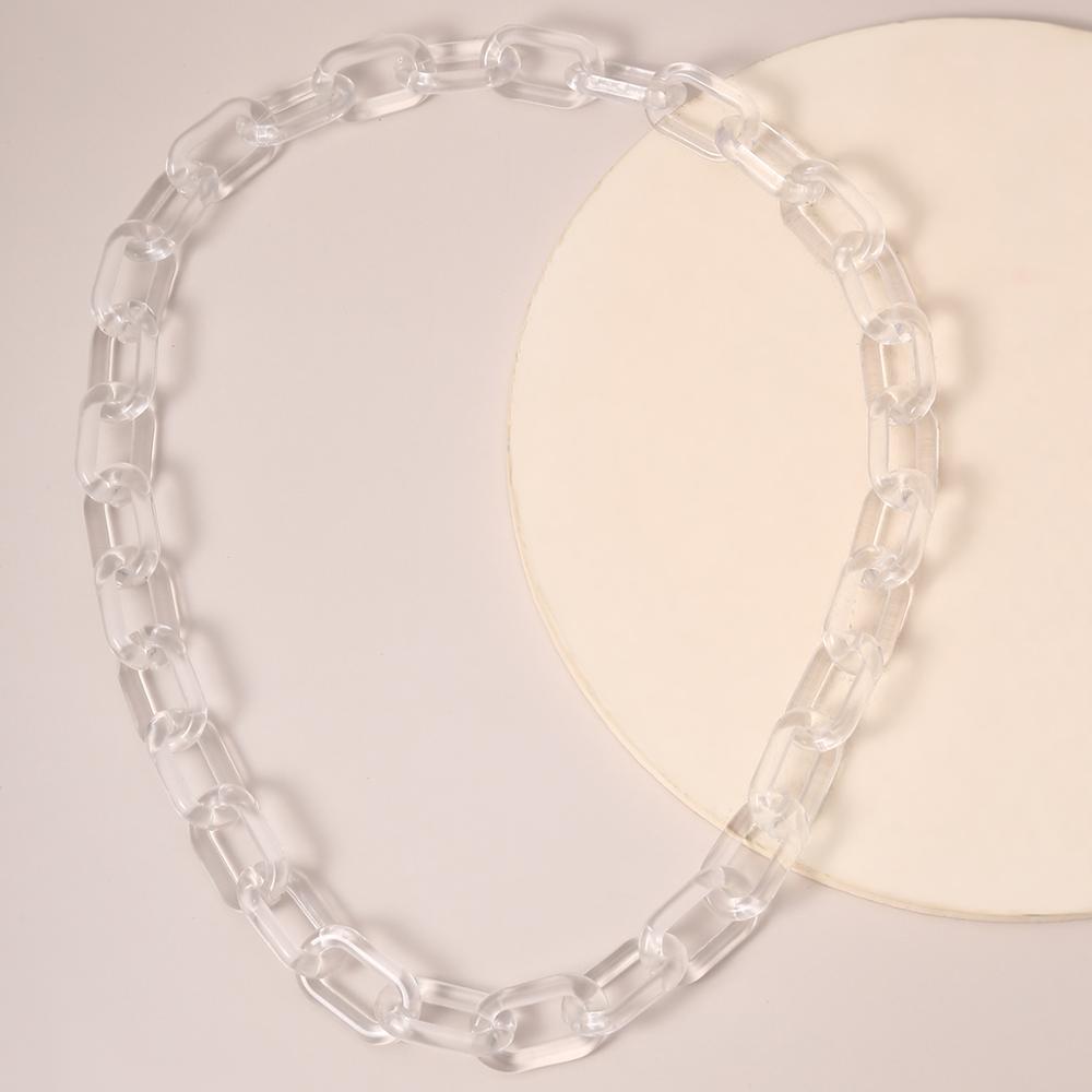 IngeSight.Z 6 Colors Acrylic Acetic Acid Choker Necklace Collar Statement Resin Orange Color Chunky Thick Long Necklaces Jewelry