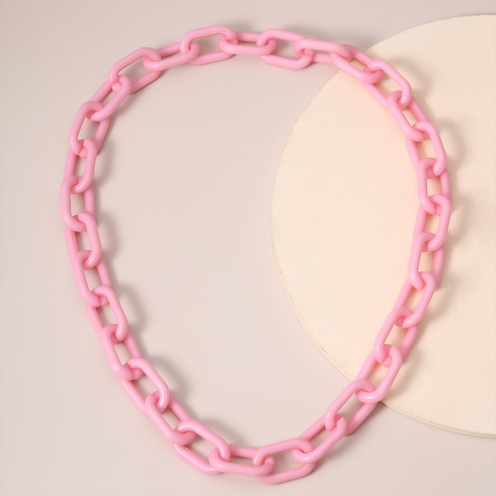 IngeSight.Z 6 Colors Acrylic Acetic Acid Choker Necklace Collar Statement Resin Orange Color Chunky Thick Long Necklaces Jewelry