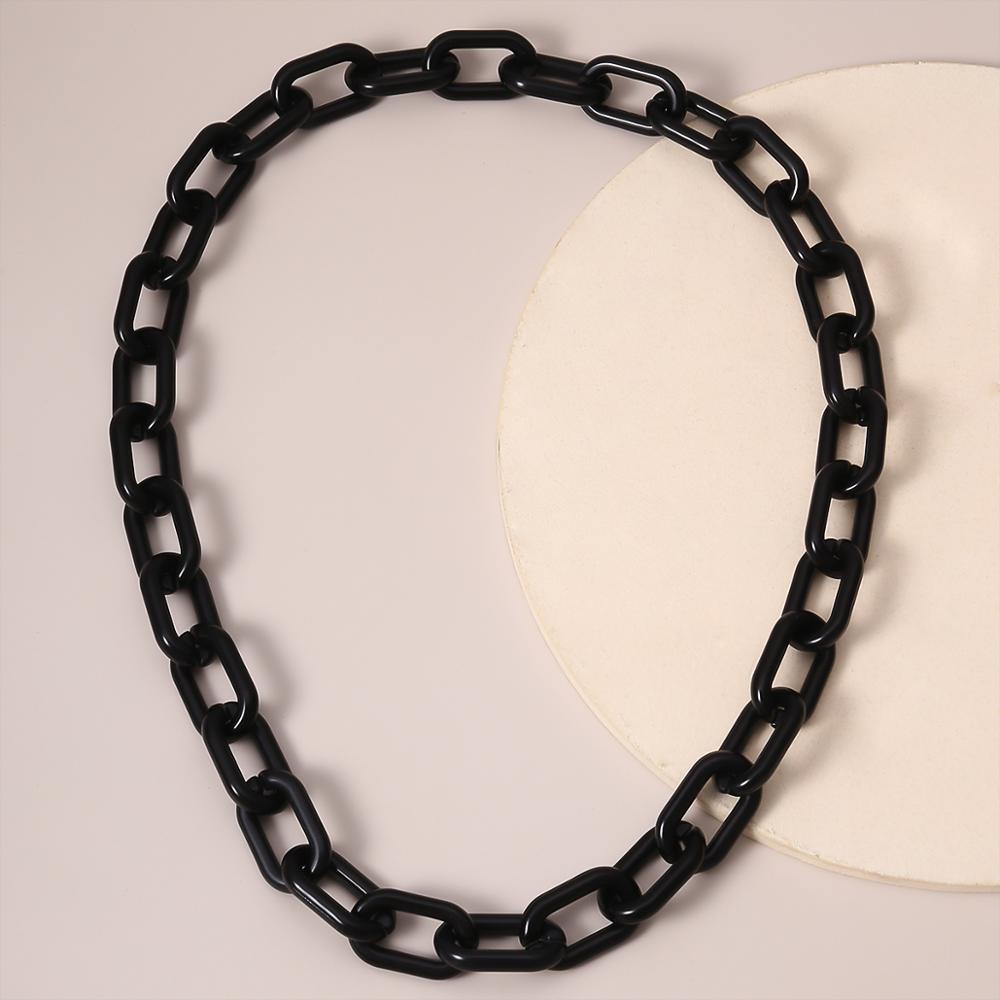 IngeSight.Z 6 Colors Acrylic Acetic Acid Choker Necklace Collar Statement Resin Orange Color Chunky Thick Long Necklaces Jewelry