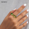 IngeSight.Z 7 Colors Acrylic Acetic Acid Geometric Square Knuckle Finger Rings Female Rainbow Resin Index Finger Rings Jewelry