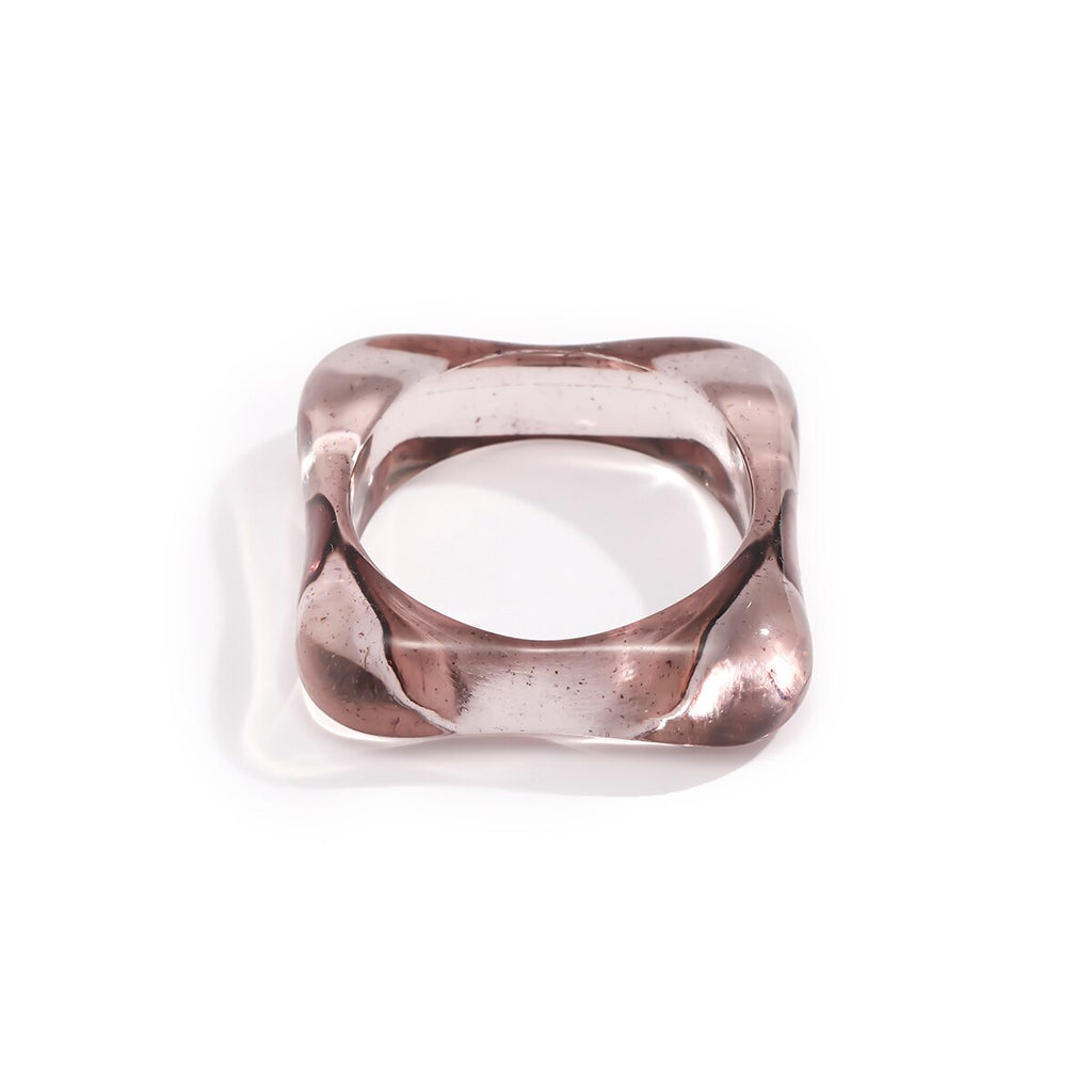 IngeSight.Z 7 Colors Acrylic Acetic Acid Geometric Square Knuckle Finger Rings Female Rainbow Resin Index Finger Rings Jewelry