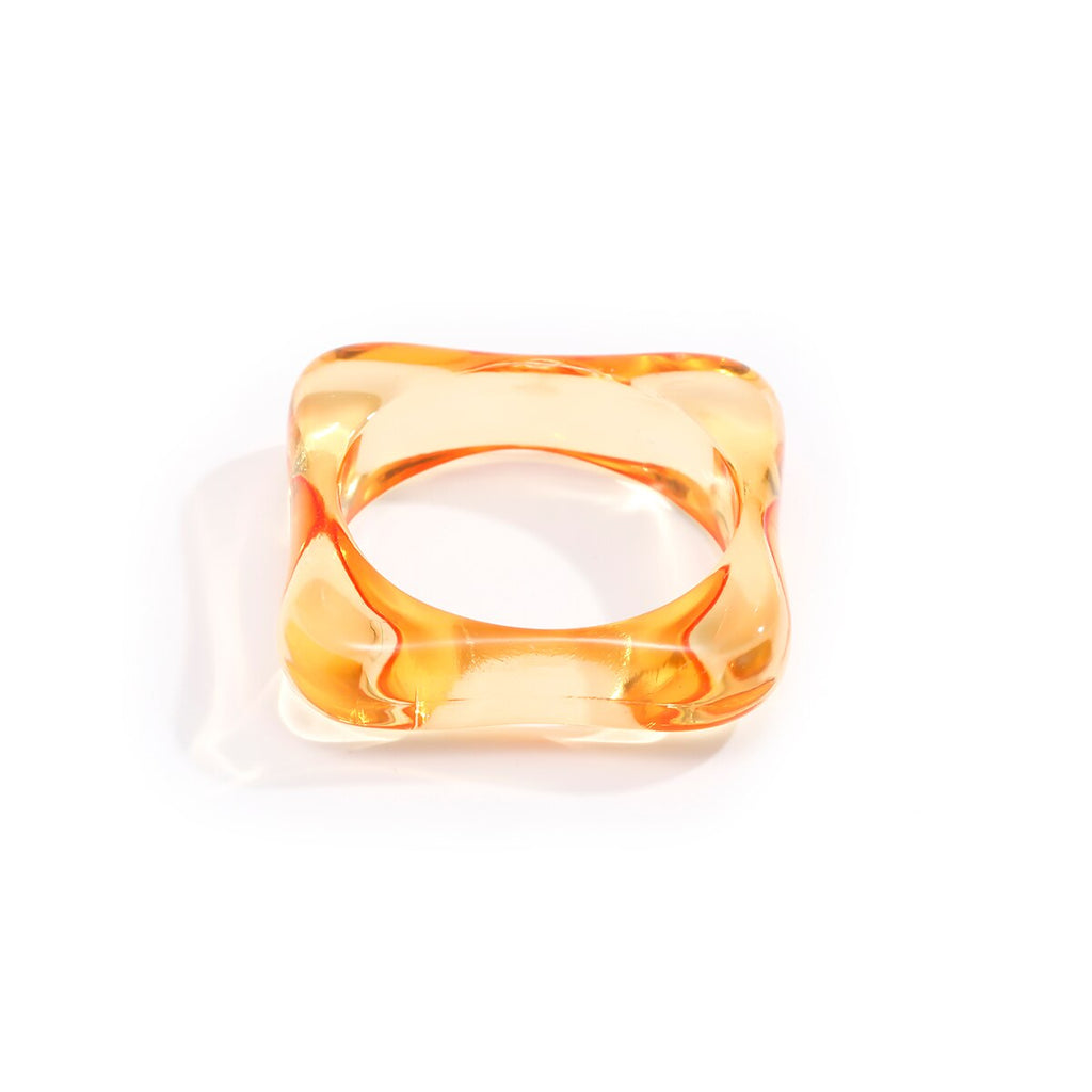 IngeSight.Z 7 Colors Acrylic Acetic Acid Geometric Square Knuckle Finger Rings Female Rainbow Resin Index Finger Rings Jewelry
