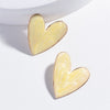 IngeSight.Z 7 Colors Big Love Heart Stud Earrings for Women Korean Statemen Green Geometric Piercing Earrings Jewelry Brincos