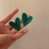 IngeSight.Z 7 Colors Big Love Heart Stud Earrings for Women Korean Statemen Green Geometric Piercing Earrings Jewelry Brincos