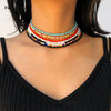 IngeSight.Z 7Pcs/Set Multi Layered Bohemian Rainbow Seed Bead Short Choker Necklace Collar Colorful Clavicle Necklaces Jewelry