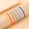 IngeSight.Z 7Pcs/Set Rainbow Beaded Anklet Bracelet for Women Adjustable Colorful Anklets Barefoot Sandals On Foot Ankle Jewelry