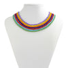 IngeSight.Z 7Pcs/Set Rainbow Colorful Beads Chain Choker Necklaces Bohemian Candy Color Short Collar Necklaces for Women Jewelry