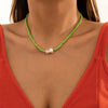 IngeSight.Z 9 Colors Rainbow Seed Beaded Short Choker Necklaces for Women Baroque Imitation Pearl Collar Necklaces Lover Jewelry