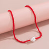 IngeSight.Z 9 Colors Rainbow Seed Beaded Short Choker Necklaces for Women Baroque Imitation Pearl Collar Necklaces Lover Jewelry