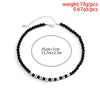 IngeSight.Z Acrylic Square Letter Black Stone Beads Choker Necklace for Women Men Simple Handmade Chain Jewelry Gift